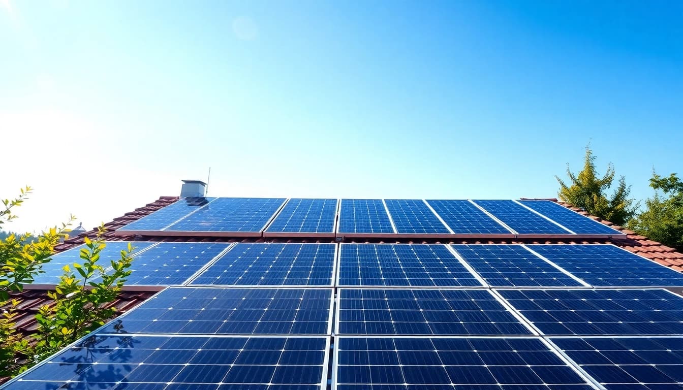 Zeigt die Kosten einer Photovoltaikanlage in Wien durch eine moderne Solarinstallation auf einem Wohngebäude.