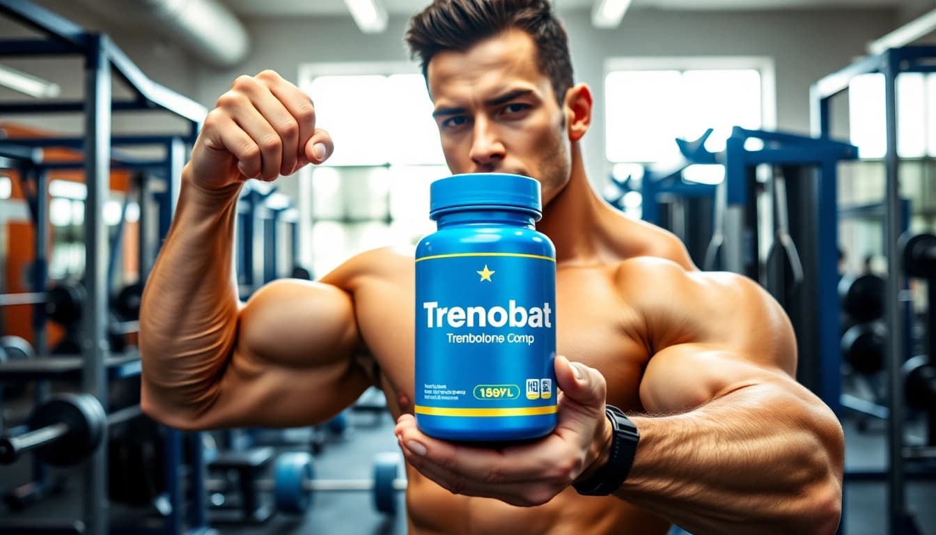 Trenobal Trenbolone Compound in action with a professional trainer demonstrating strength.