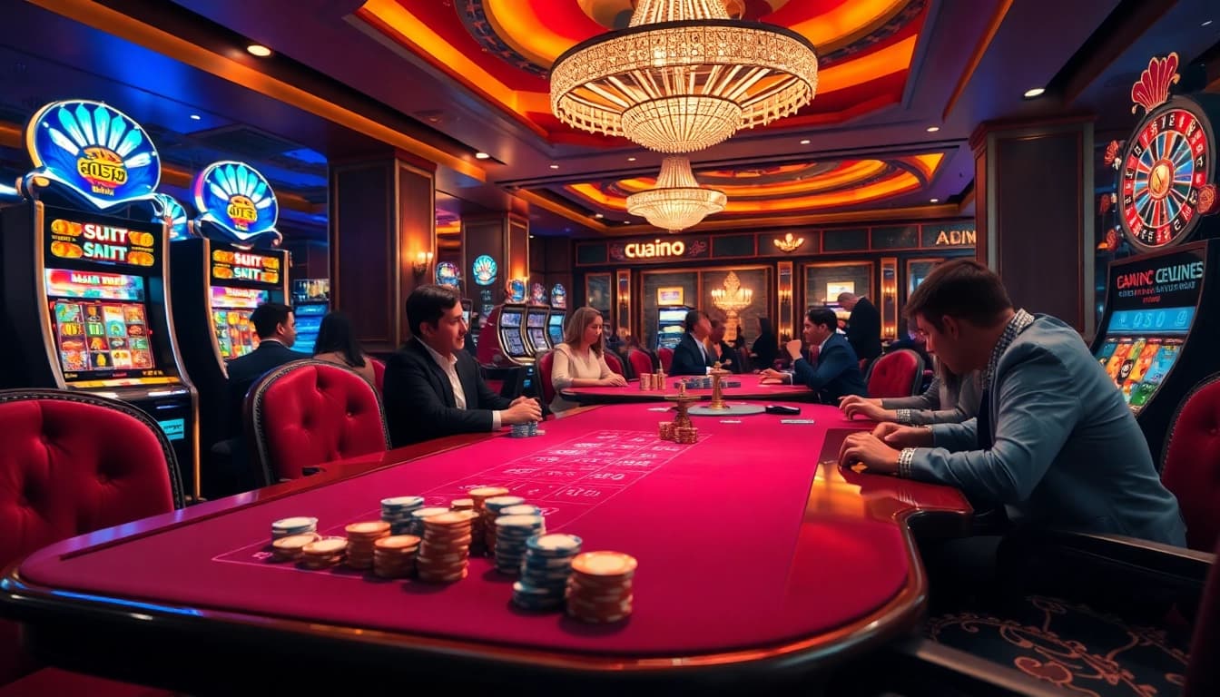 Engaging casino scene featuring gaming tables and poker chips at https://mm88.agency/ for thrilling online play.