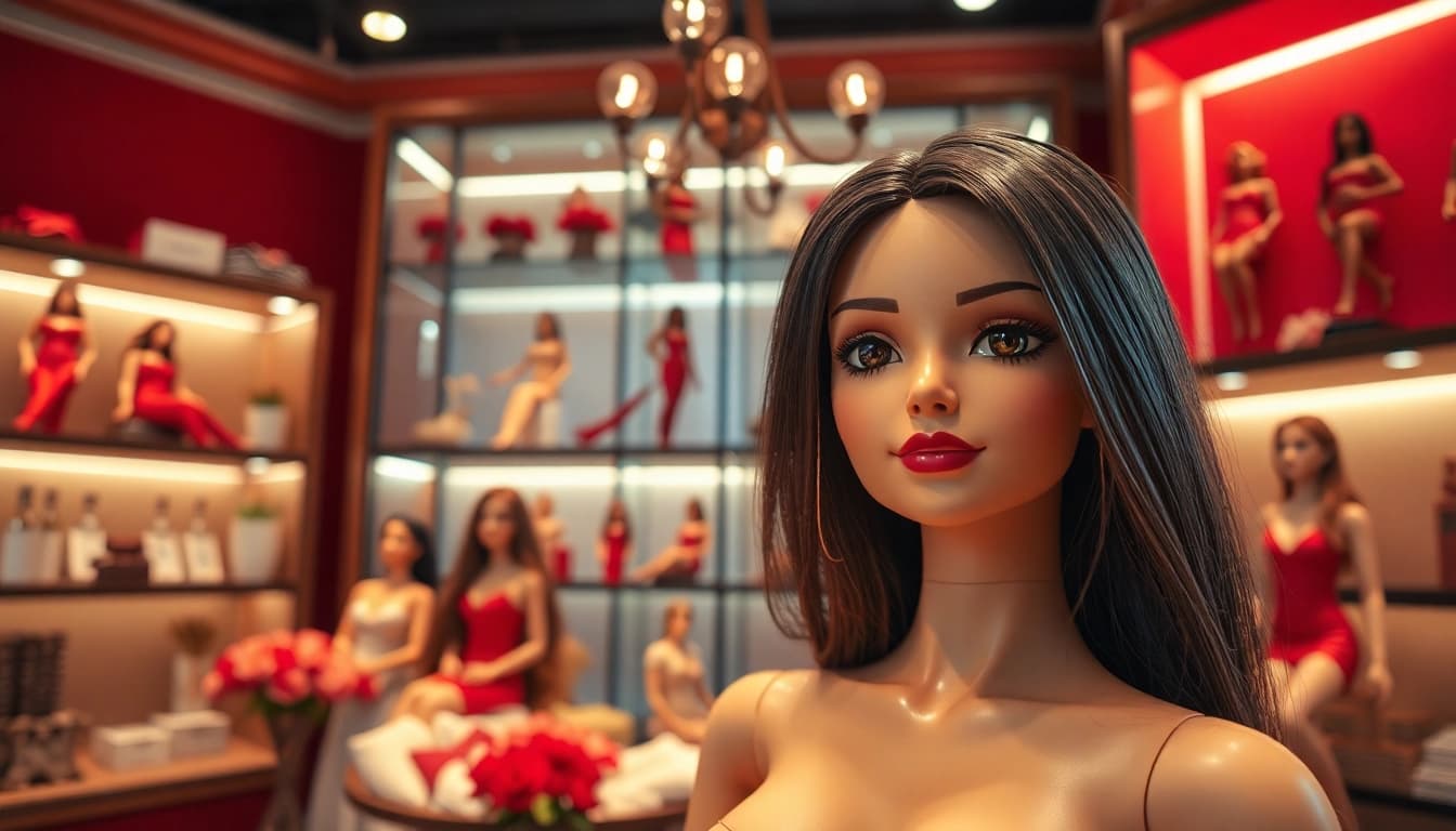 Love Dolls in a luxurious display, showcasing elegance and variety.