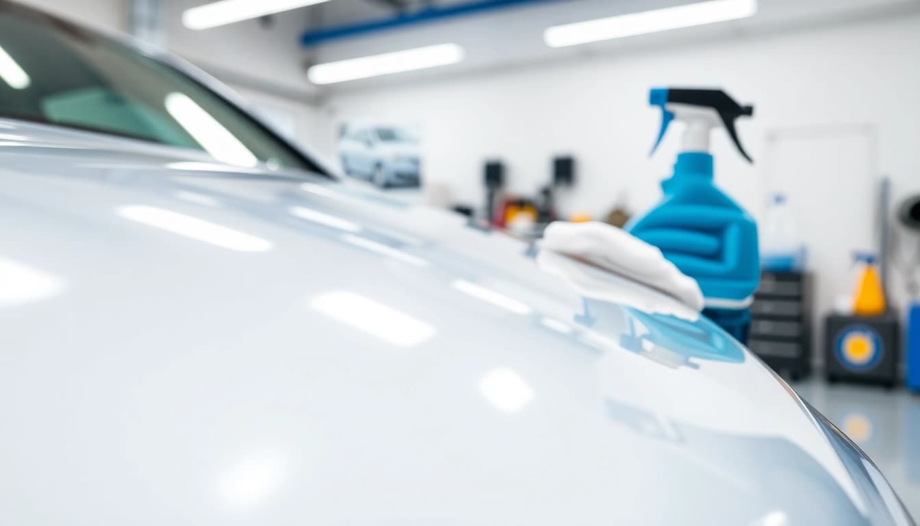 Perfekte Leasingfahrzeug Aufbereitung mit professionellem Service in einer modernen Garage.