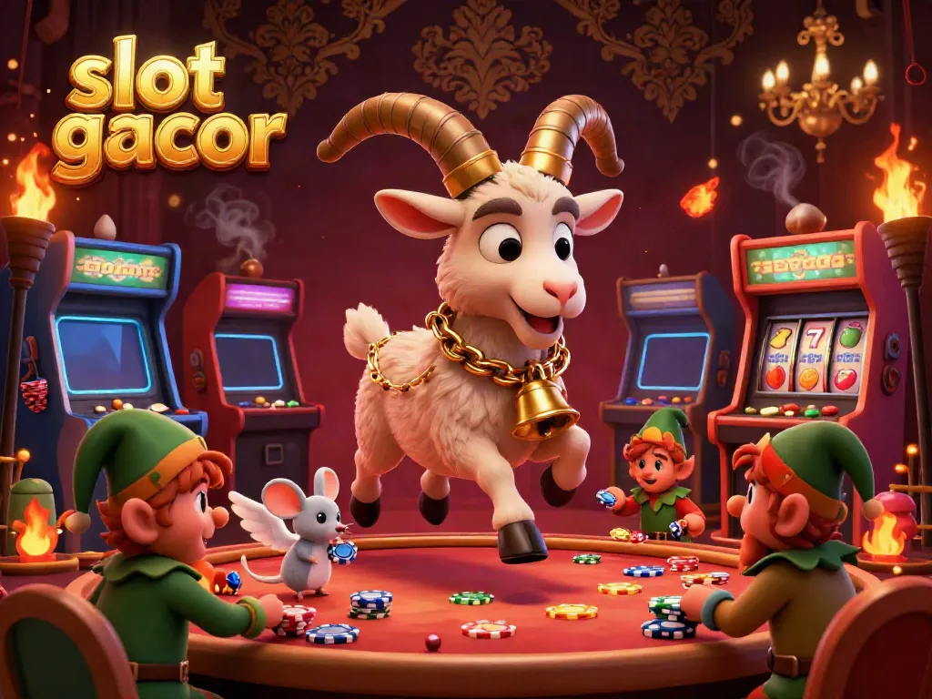Experience thrilling action with slot gacor as mischievous elf gremlins steal chips in an animated casino scene.