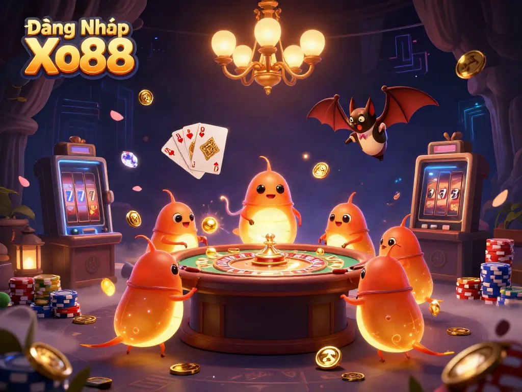 Experience the excitement of Đăng Nhập Xo88 with glowworms lighting up a breathtaking casino scene.