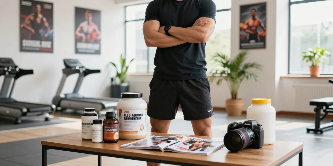 Selliza Pharma Shop - Gesundheitsprodukte in modernem Fitnessstudio mit Sonnenlicht.
