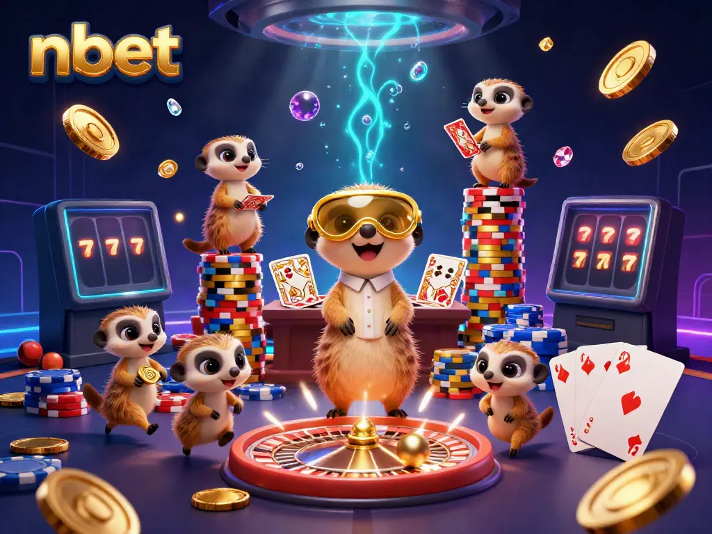 Experience the excitement at nbet with a meerkat casino scene featuring dynamic gaming elements and vivid effects.