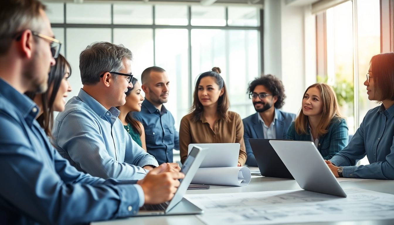 Headhunter Ingenieure in einem modernen Büro bei der Zusammenarbeit und Diskussion.