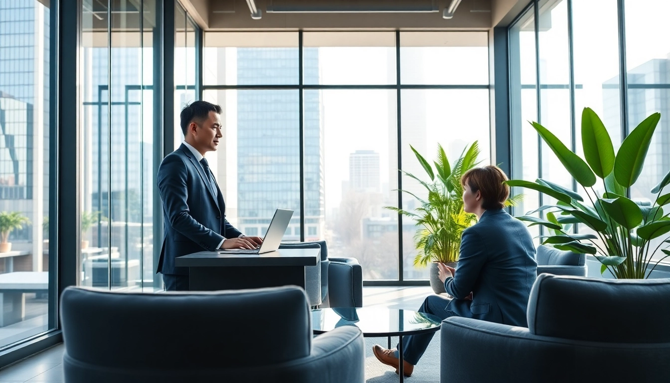 Immobilienmakler Frankfurt Eschersheim berät Kunden in modernem Büro.