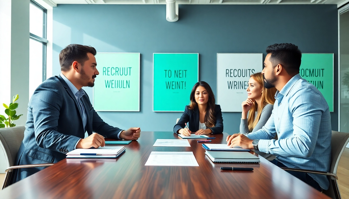 Headhunter Schweiz diskutieren über Recruiting-Strategien während eines Business-Meetings.