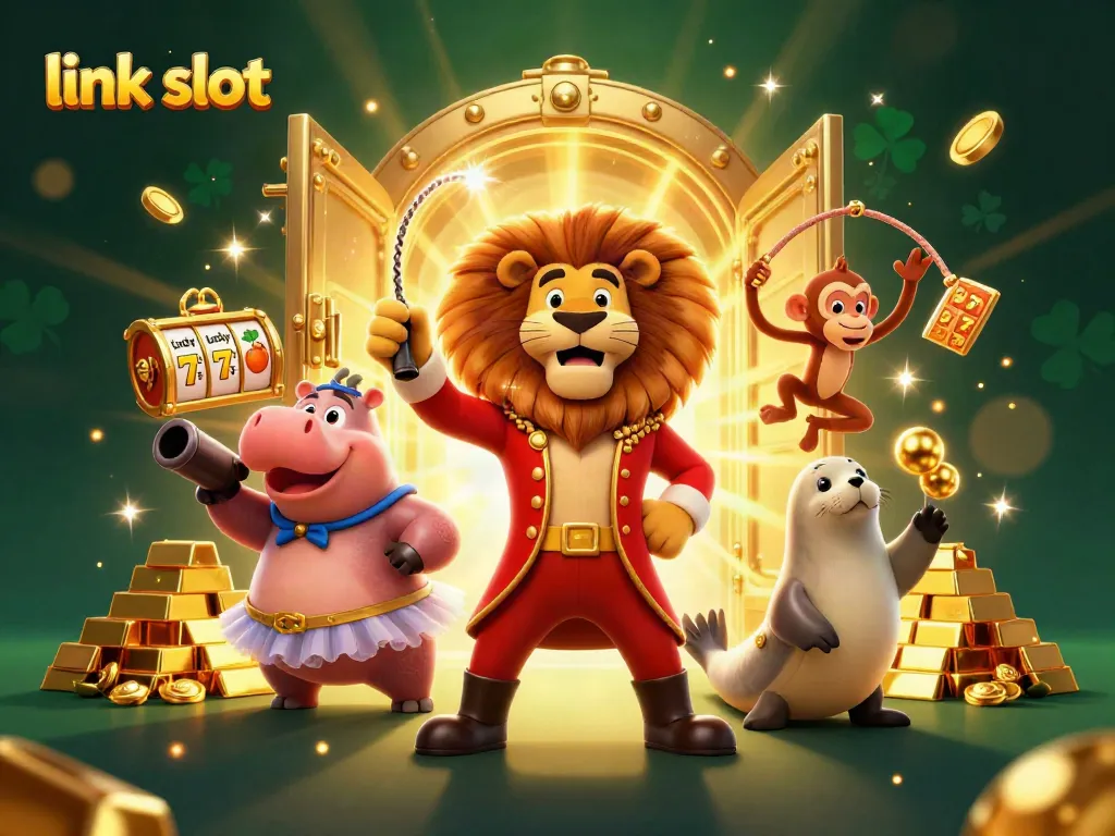 Experience thrilling wins with link slot at this vibrant carnival casino scene.