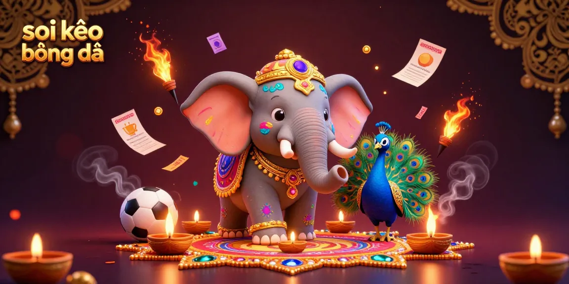 Savor winning strategies in soi kèo bóng đá amidst vibrant casino elements featuring an elephant and peacock.