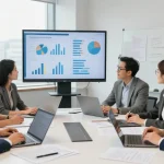 Strategische Diskussion über schwierige Führungskräfte in einem modernen Büro.